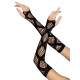 Длинные митенки Leg Avenue Faux wrap net arm warmers большая сетка Black One size
