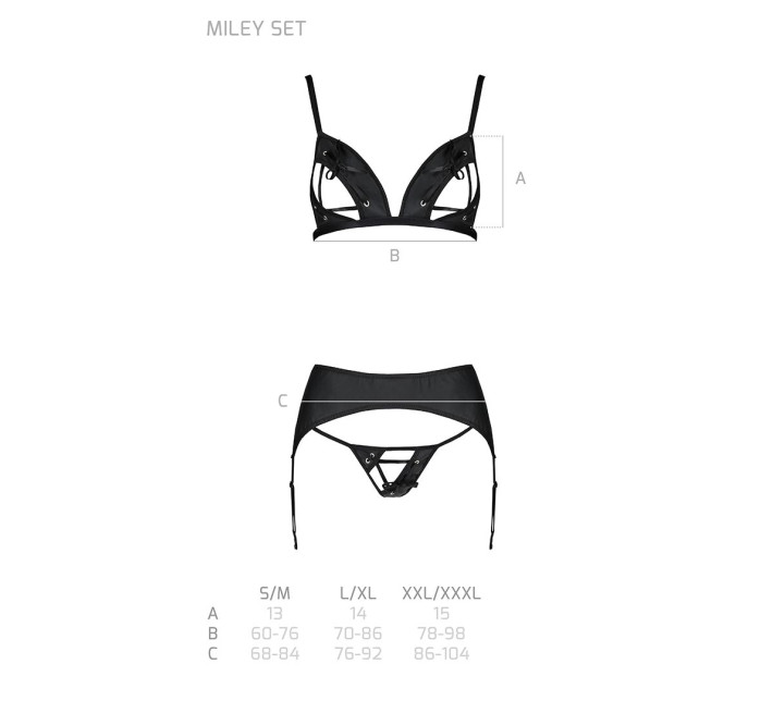 Комплект из экокожи Passion Miley Set black S/M