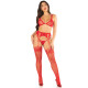 Комплект Leg Avenue Bra Top, String and Garter Belt Stockings One Size, Red