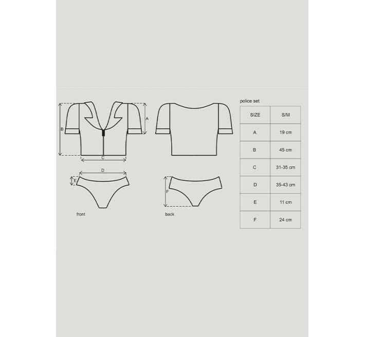 Эротический костюм полицейского Obsessive Police set черный S/M