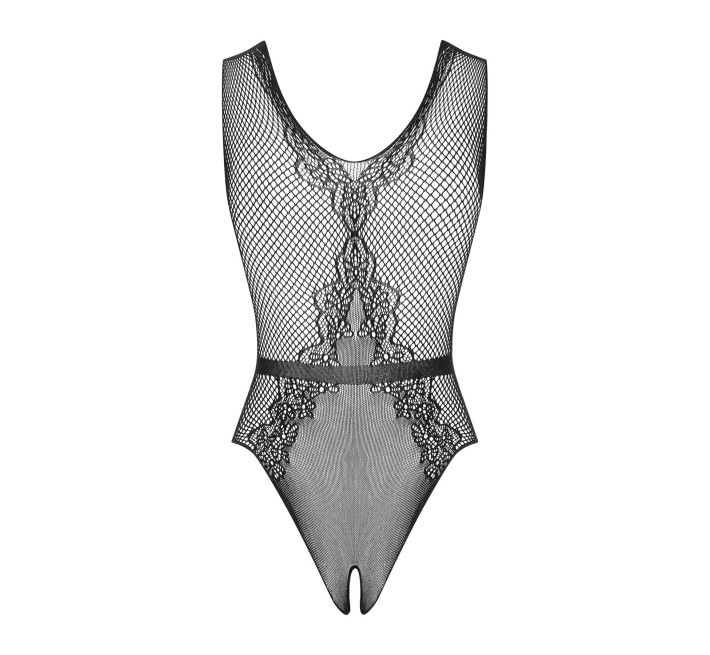 Сітчастий бодістокінг з доступом Obsessive B115 teddy чорний S/M/L