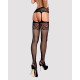 Сетчатые чулки-стокинги с имитацией гартеров Obsessive Garter stockings черные S500S/M/L
