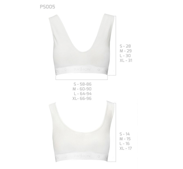 Спортивний топ з еластичної бавовни Passion PS005 TOP S, white