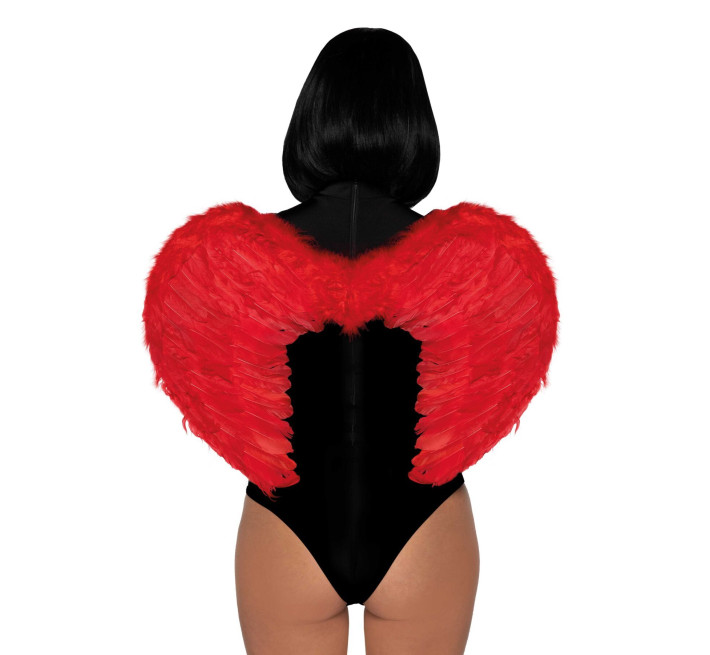 Крылья дьяволицы Leg Avenue devil wings Red, настоящие перья