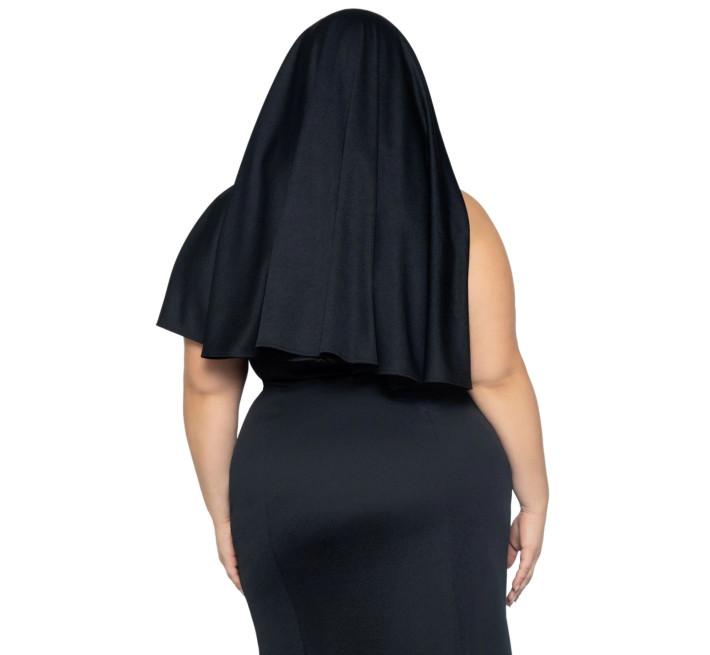 Костюм монашки-грешницы Leg Avenue Sultry Sinner 1X-2X, платье, головной убор, воротник