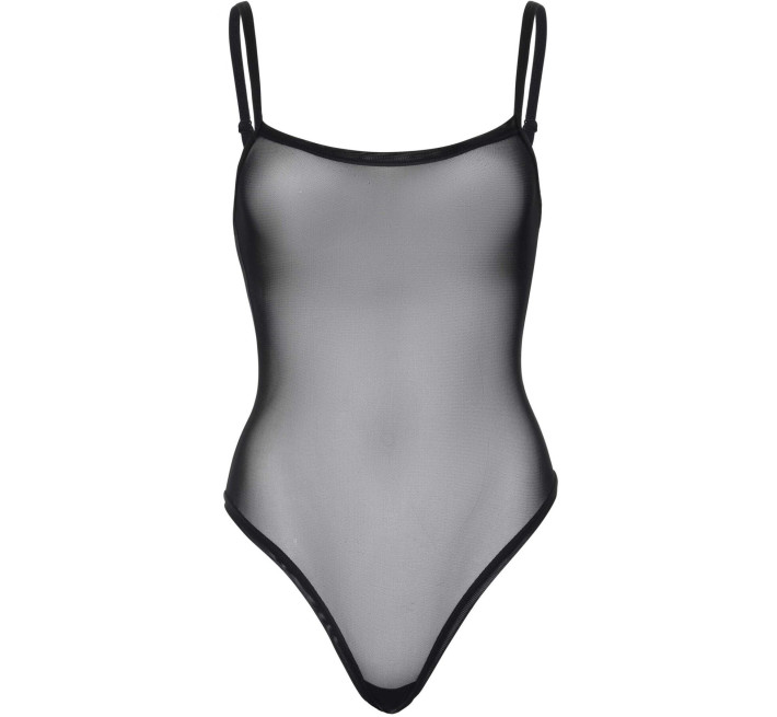Еротичне боді Leg Avenue Cami bodysuit with thong Black S/M, на бретелях