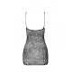 Ажурное мини-платье на тонких бретелях Passion BS096 One Size, black, плетение на груди