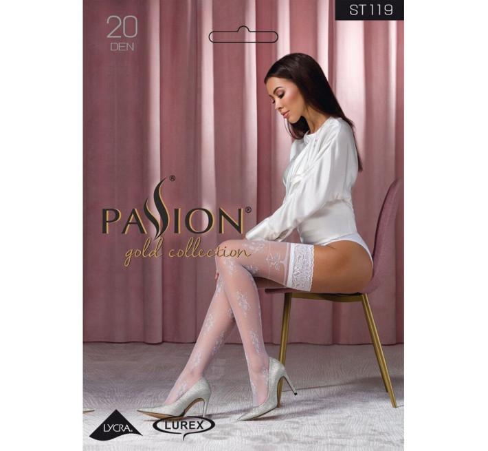 Чулки Passion ST119 белые 5