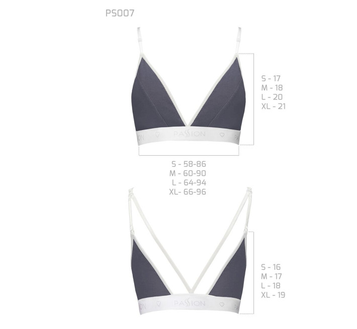 Спортивний топ з подвійними бретелями Passion PS007 TOP S, dark grey