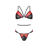 Комплект білизни Passion PEONIA SET red XXL/XXXL