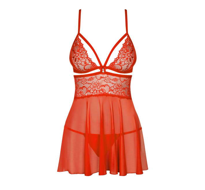Бебі-дол Obsessive 838-BAB-3 babydoll & thong red S/M