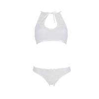 Комплект: бра, трусики з ажурним декором та відкритим кроком Passion Ursula Set white XXL/XXXL