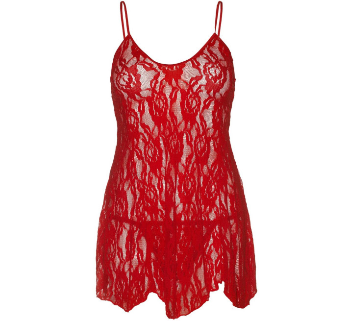 Сорочка бебі-дол Leg Avenue Rose Lace Flair Chemise Red, One Size