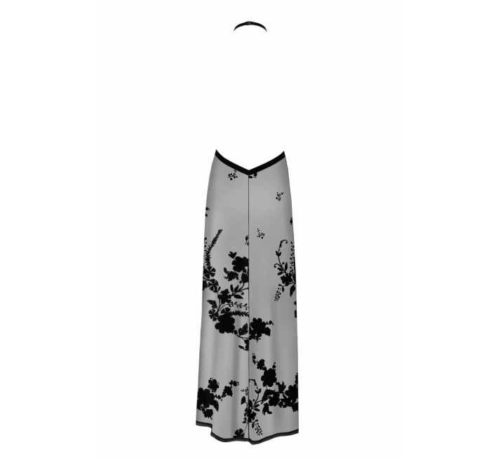 Платье Noir Handmade F312 Divinity, L, black, прозрачное, в пол, открытая спина, разрез сбоку