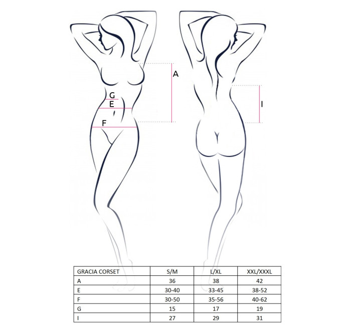 Корсет Passion GRACIA CORSET S/M Чорний