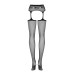 Сітчасті панчохи-стокінги з мереживним поясом Obsessive Garter stockings S307 чорні S/M/L