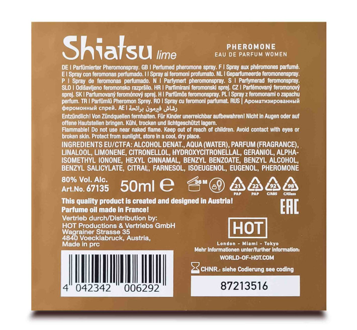 Духи з феромонами жіночі SHIATSU Pheromone Fragrance women lime 50 мл