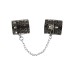 Широкие наручники с блестками и цепью Obsessive A747 cuffs, черно-серебряные
