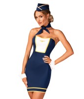 Еротичний костюм стюардеси Obsessive Stewardess uniform блакитний XS/S