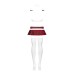 Эротический костюм школьницы с мини-юбкой Obsessive Schooly 5pcs costume бело-красный S/M
