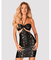 Платье под змеиную кожу Obsessive Vivianty dress черное XS/S