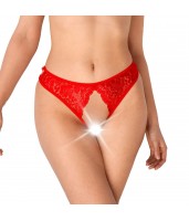 Кружевные трусики с открытым доступом Art of Sex - Mia, размер XS-M, Красный