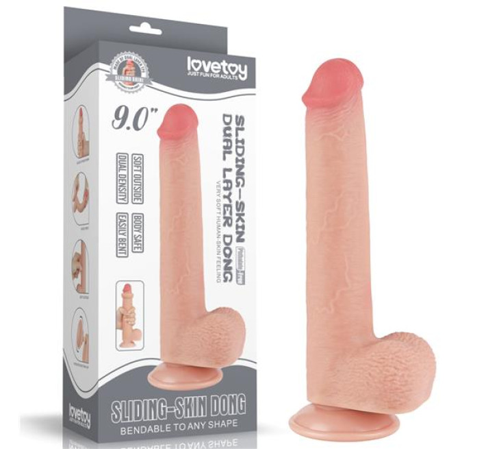 Фаллоимитатор LoveToy Sliding-Skin Dual Layer Dong 9 1000 Flesh