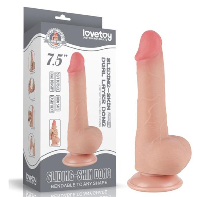 Фаллоимитатор LoveToy Sliding-Skin Dual Layer Dong 7.5 993 Flesh