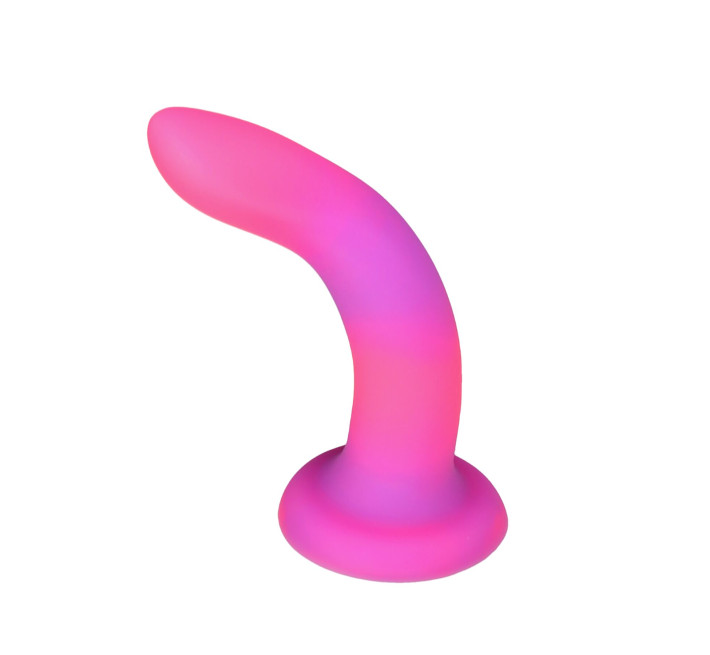 Фалоімітатор, що світиться в темряві, ADDICTION Rave 8 Glow in the Dark Dildo Pink Purple, 20,3 см