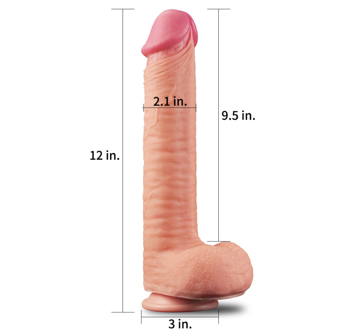 Фалоімітатор LoveToy Dual-Layered Silicone Cock 12 Flesh 454