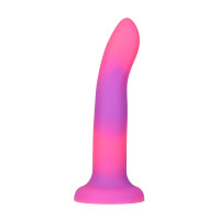 Фалоімітатор, що світиться в темряві, ADDICTION Rave 8 Glow in the Dark Dildo Pink Purple, 20,3 см