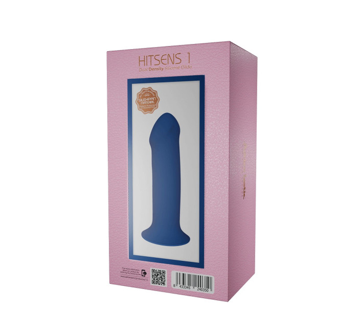 Двухслойный дилдо Adrien Lastic Hitsens 1 Blue, подходит для страпона, диаметр 4,5 см, длина 17,7 см.