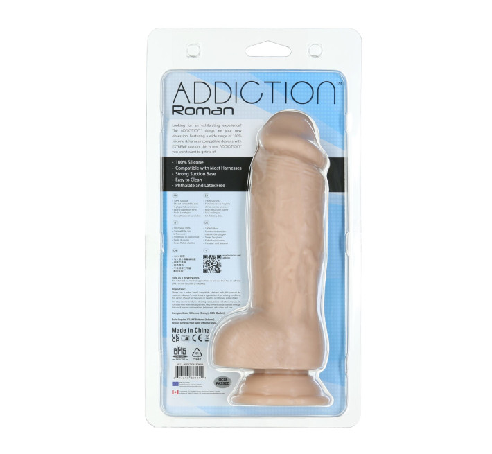 Реалістичний фалоімітатор ADDICTION Roman 8″ Girthy Dong, довжина 22 см, діаметр 6 см