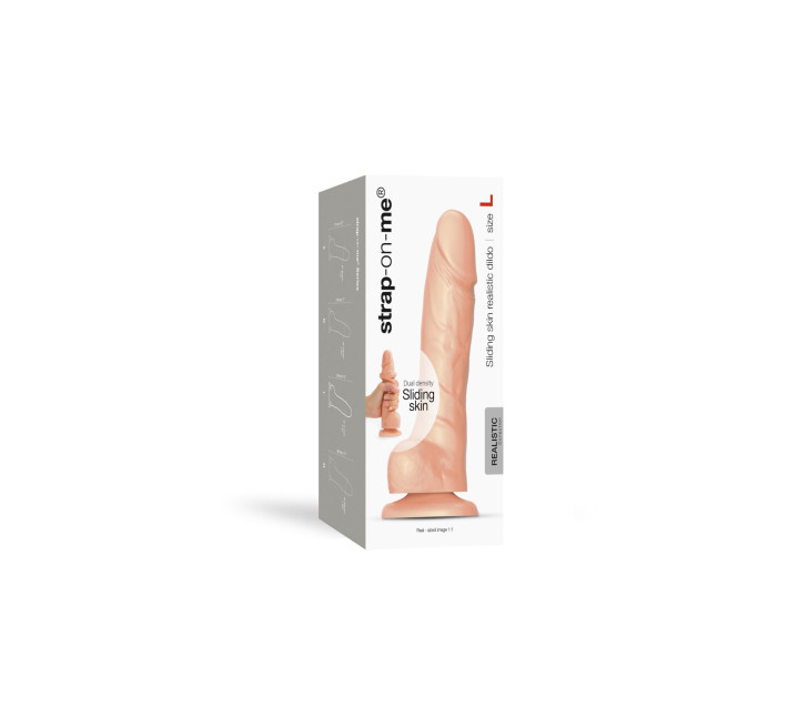 Реалістичний фалоімітатор Strap-On-Me Sliding Skin Realistic Dildo Vanille - L, ефект рухливої шкіри