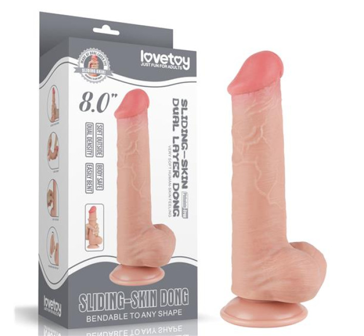 Фалоімітатор LoveToy Sliding-Skin Dual Layer Dong 8 997 Flesh
