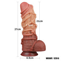 Фалоімітатор LoveToy Dual-Layered Silicone Cock With Rope 10.5 Flesh