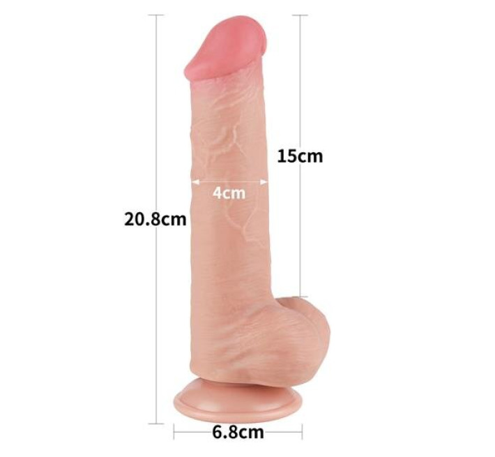 Фалоімітатор LoveToy Sliding-Skin Dual Layer Dong 8 997 Flesh
