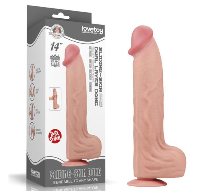 Фаллоимитатор LoveToy Sliding-Skin Dual Layer Dong 14 Flesh