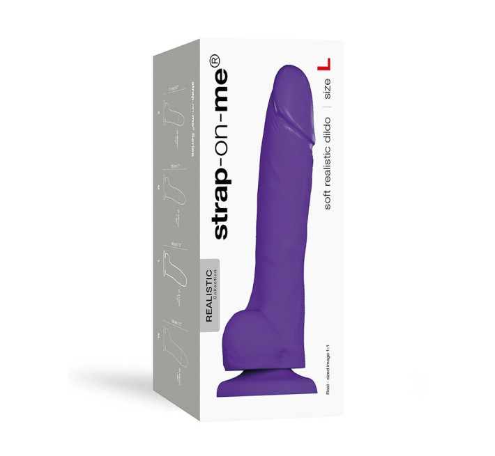 Реалістичний фалоімітатор Strap-On-Me SOFT REALISTIC DILDO Фіолетовий Size L