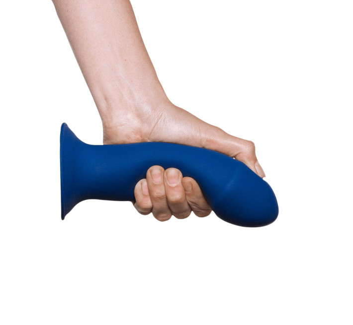 Двухслойный дилдо Adrien Lastic Hitsens 1 Blue, подходит для страпона, диаметр 4,5 см, длина 17,7 см.