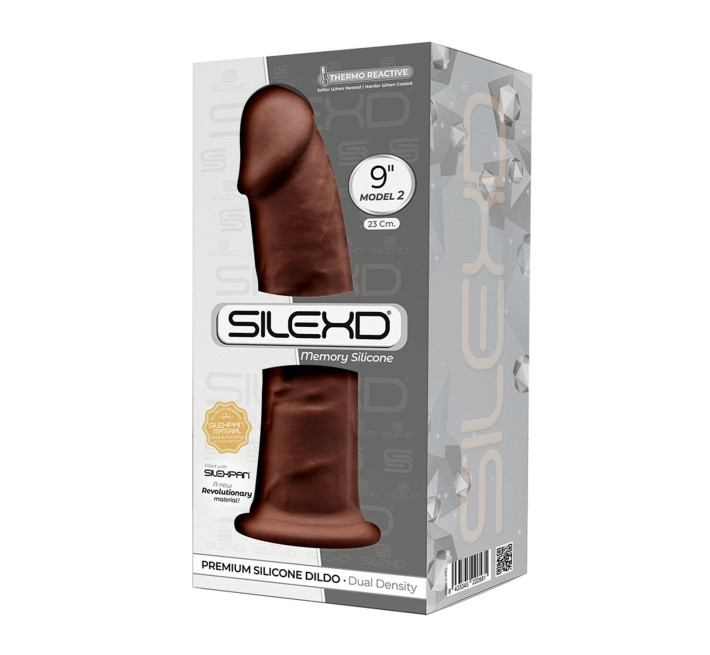 Фалоімітатор SilexD Oscar Brown (MODEL 2 size 9in), двошаровий, силікон + Silexpan, діаметр 5,4см