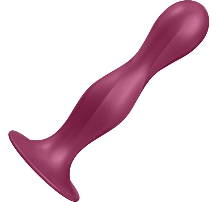 Дилдо Satisfyer Double Ball-R Red, унісекс, рухомі кульки всередині, на присосці