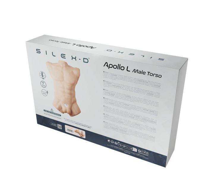 Торс з фалоімітатором на присосці SilexD Apollo L Male Torso, суперреалістичний, термореактивний