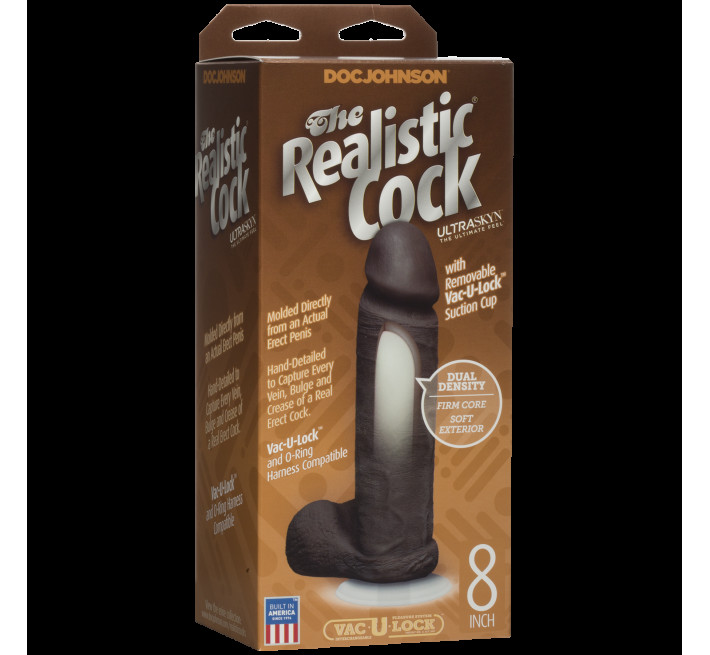 Фалоімітатор Doc Johnson The Realistic Cock 8 inch Black ULTRASKYN