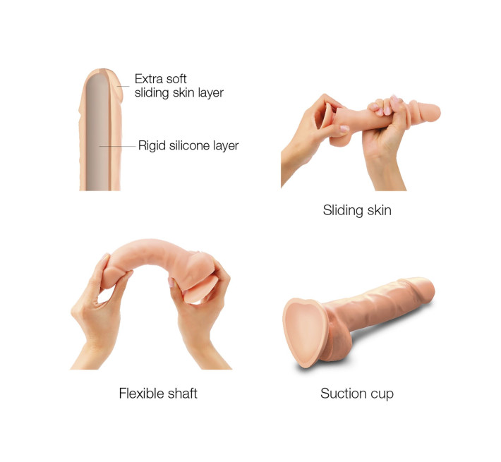 Реалистичный фаллоимитатор Strap-On-Me Sliding Skin Realistic Dildo Vanille - M, эффект подвижной кожи