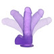 Фаллоимитатор с мошонкой LoveToy Jelly Studs Crystal Dildo Medium 7 Purple