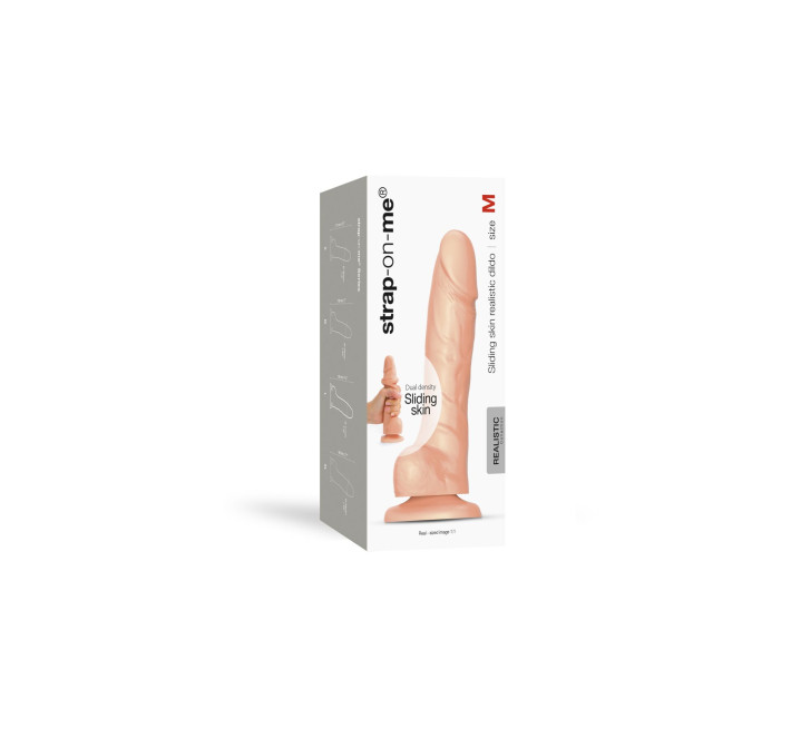 Реалистичный фаллоимитатор Strap-On-Me Sliding Skin Realistic Dildo Vanille - M, эффект подвижной кожи