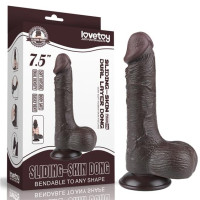 Фалоімітатор LoveToy Sliding-Skin Dual Layer Dong 7.5 994 Black