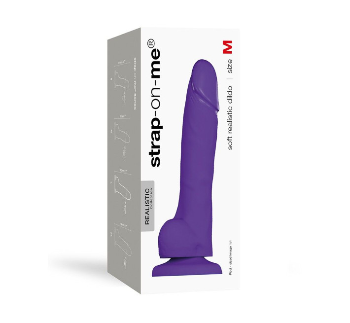 Реалистичный фаллоимитатор Strap-On-Me SOFT REALISTIC DILDO Фиолетовый Size M
