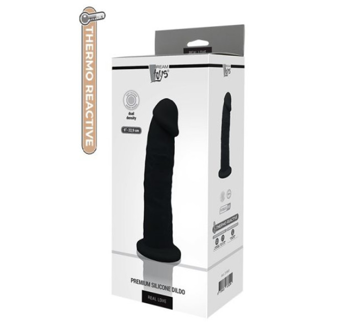Фалоімітатор термоактивний Dreamtoys Real Love 9 Чорний